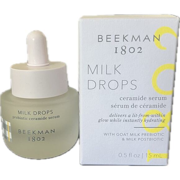 Beekman 1802 Milk Drops Ceramide Serum Goat Milk Prebiotic 0.5 oz NEW in Box - Picture 1 of 4